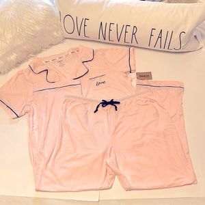 BORN Love Women’s 2XL 2 pc Short sleeve/long pants sleep set PINK NEW